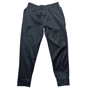 Mens Athletic Joggers Zipper Pockets Elastic Waistband Soft Fabric Size L Black